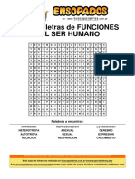 Sopa de Letras de Funciones Del Ser Humano