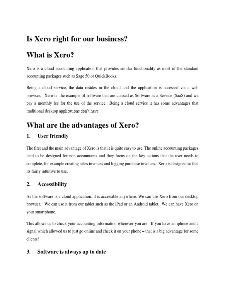 Xero Accounting System PDF Quick Books Backup