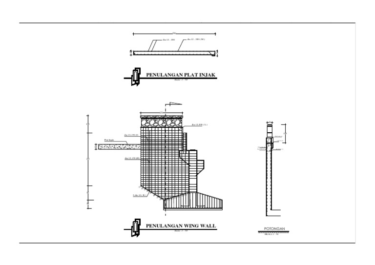 Penulangan Plat Injak: Dia.12 - 200 Dia.12 - 200 (M) | PDF