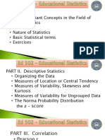 PART I. Important Concepts in The Field of Statistics - Nature of Statistics - Basic Statistical Terms - Exercises