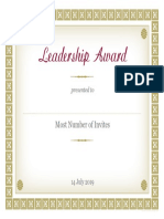 Leadership Award: Most Number of Invites