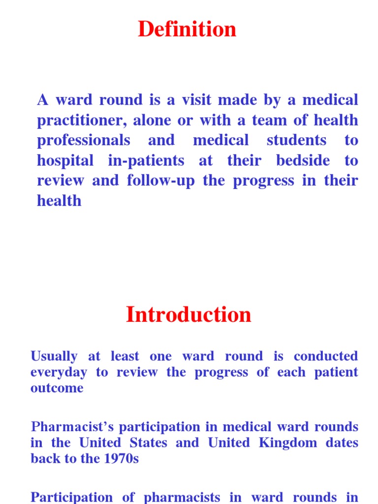 Pharmacist Roles in Ward Rounds | PDF | Pharmacy | Medical Prescription