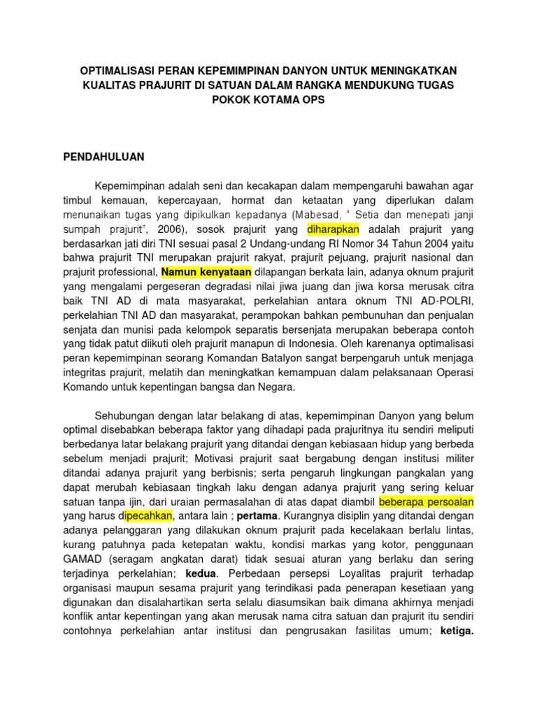 Contoh esai - Kepemimpinan.