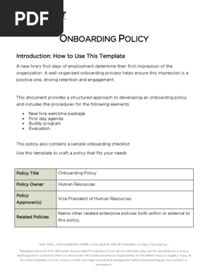 Onboarding Policy