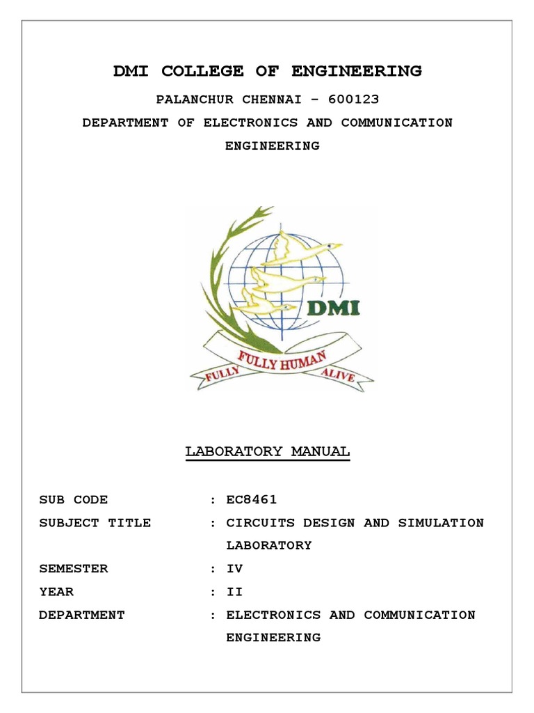 ECE Lab Manual PDF Amplifier Electronic Oscillator