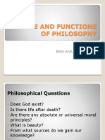 Nature and Functions of Philosophy