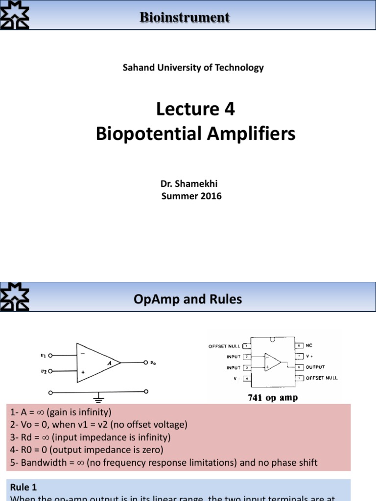Bioinstrument 4 (BioAmplifiers) | PDF | Amplifier | Operational Amplifier