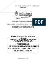 Directiva 003-2013 Normas y Procedimientos para Ejecucion de Obras Por Administracion Directa