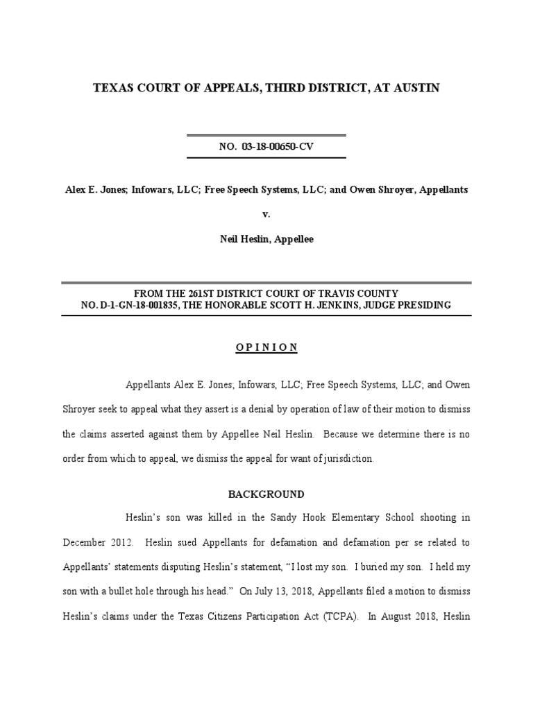 Heslin Appellate Opinion PDF Interlocutory Appeal Appeal