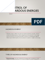 Control of Hazardous Energies: Group 1