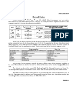 Revised Notice: Programme Fee Mess Fee