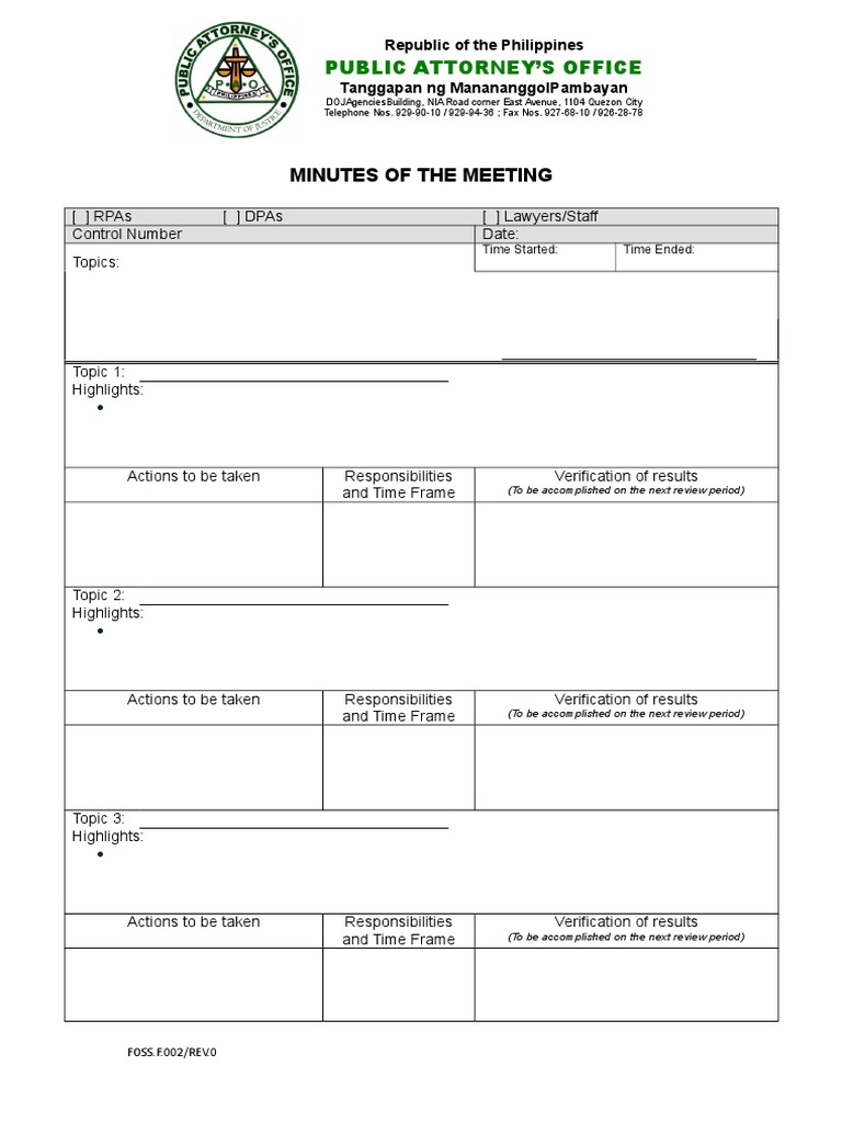 002 PAO Minutes of RPAs Meeting | PDF | Business | Finance & Money ...