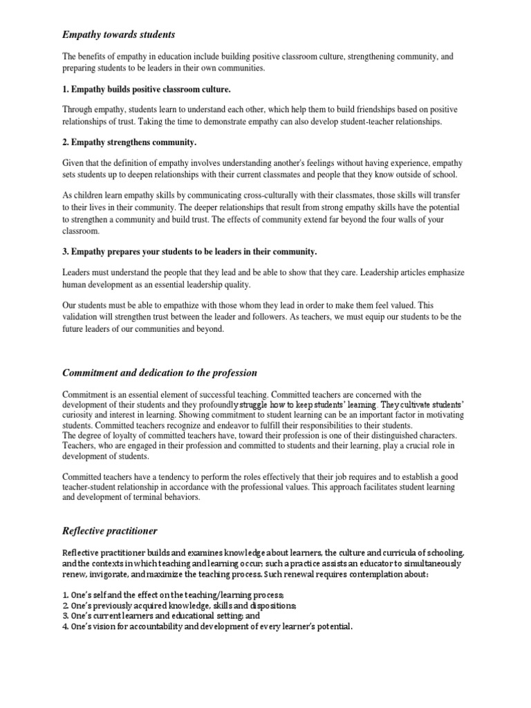 Benefits of Empathy in Education | PDF | Empathy | Teachers