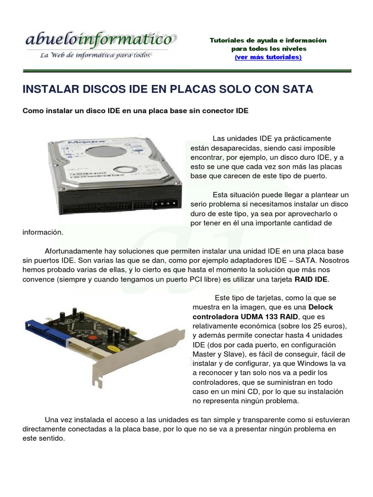 Disco IDE SATa PDF Disco duro | Información