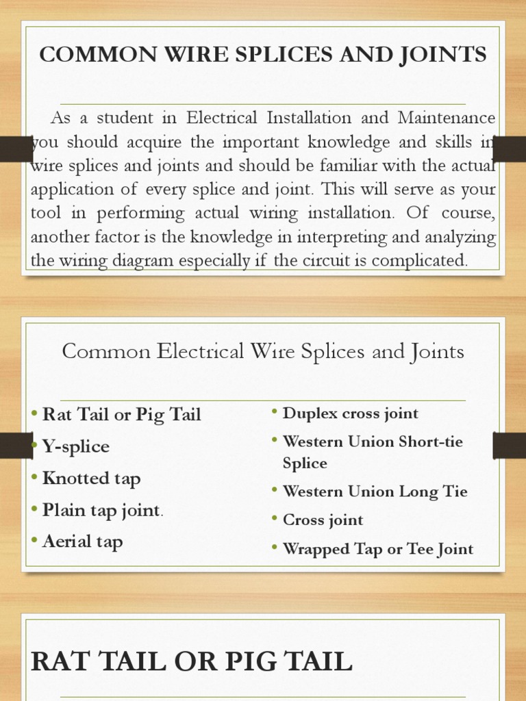 3 Common Wire Splices and Joints PDF Electrical Wiring Wire
