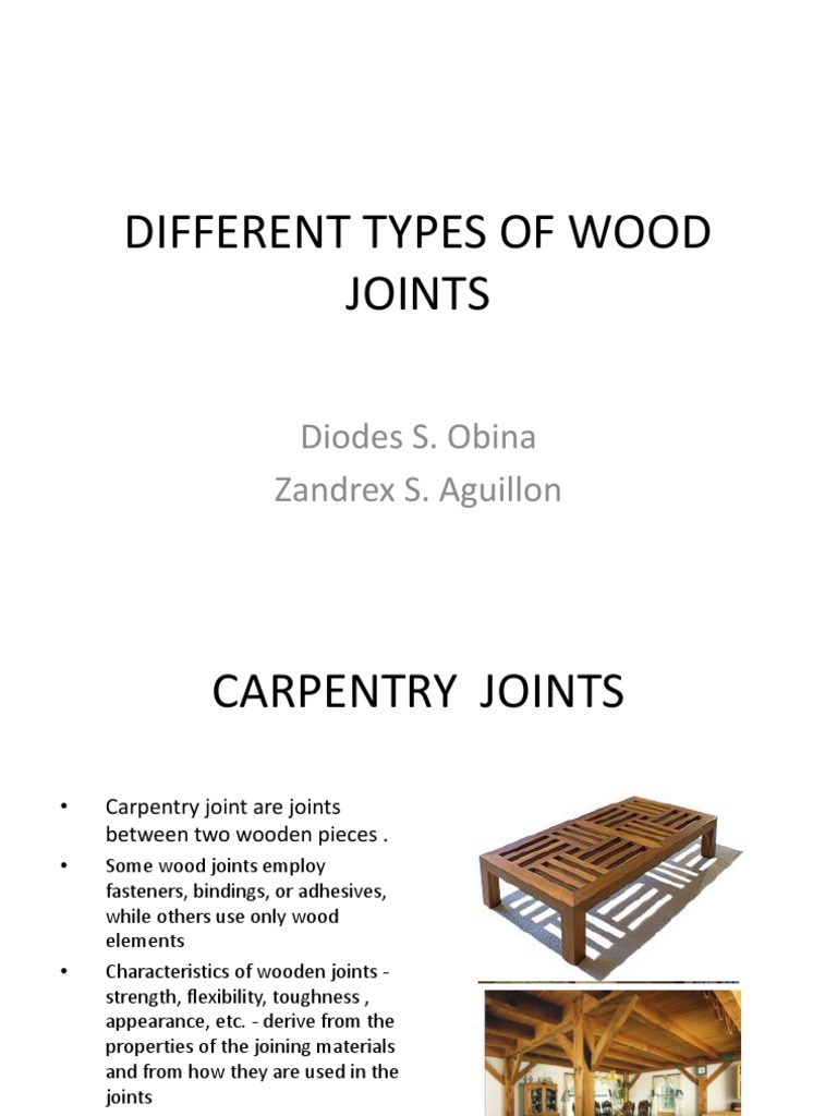 Different Types of Wood Joints PDF Crafts Wood