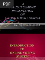 Project Seminar Presentation ON Online Voting System: By:-Anoop Kumar Saini