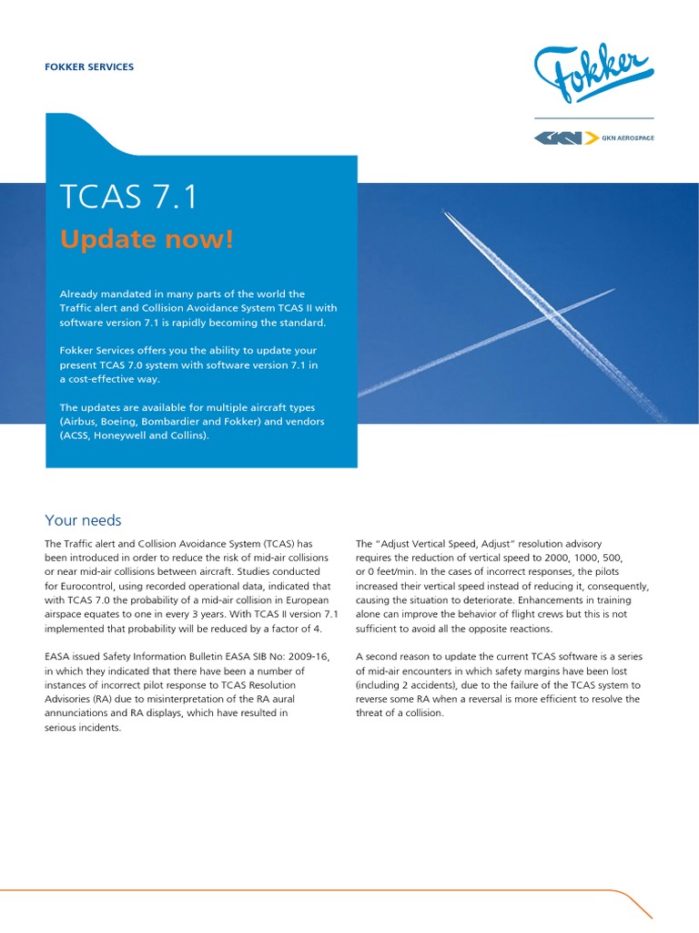 TCAS 7.1 Upgrade for Aircraft Safety | PDF | Aircraft | Aerospace ...