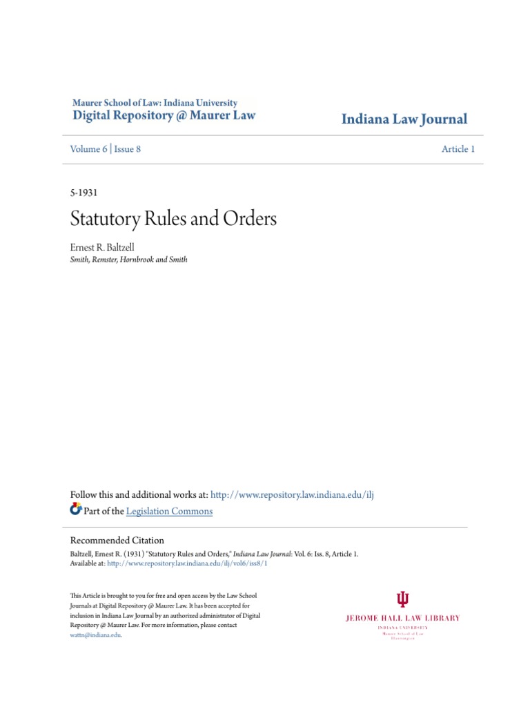 Statutory Rules and Orders Overview | PDF | U.S. State | Federal ...