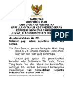 Pidato Gubernur Riau Sempena Hut Ke 73 Republik Indonesia Tahun 2018