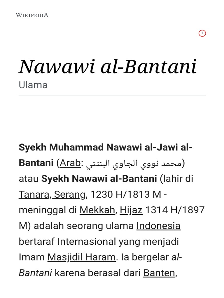 Nawawi Al Bantani Wikipedia Bahasa Indonesia Ensiklopedia Bebas