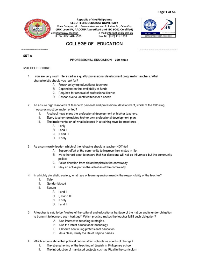 Dpe 101 Final Exam Part 3 Teachers Motivation
