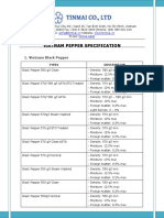 Black Pepper Specification