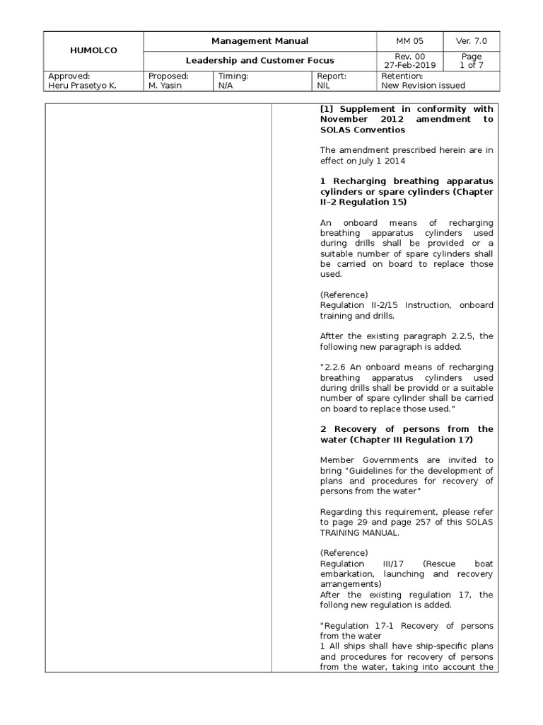 Solas Training Manual PDF Ships Water Transport