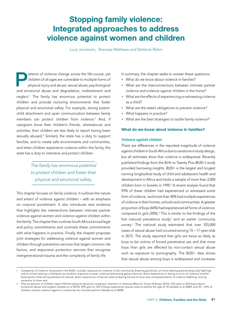 Addressing Family Violence in South Africa | PDF | Violence | Child Abuse