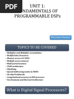 Unit 1: Fundamentals of Programmable DSPS: Bhooshan Humane