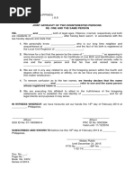 Joint Affidavit of Two Disinterested Persons One and The Same Person