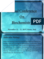 Biochemistry Conference | Molecular Biology Congress | Event | Meet | Europe | USA | 2019