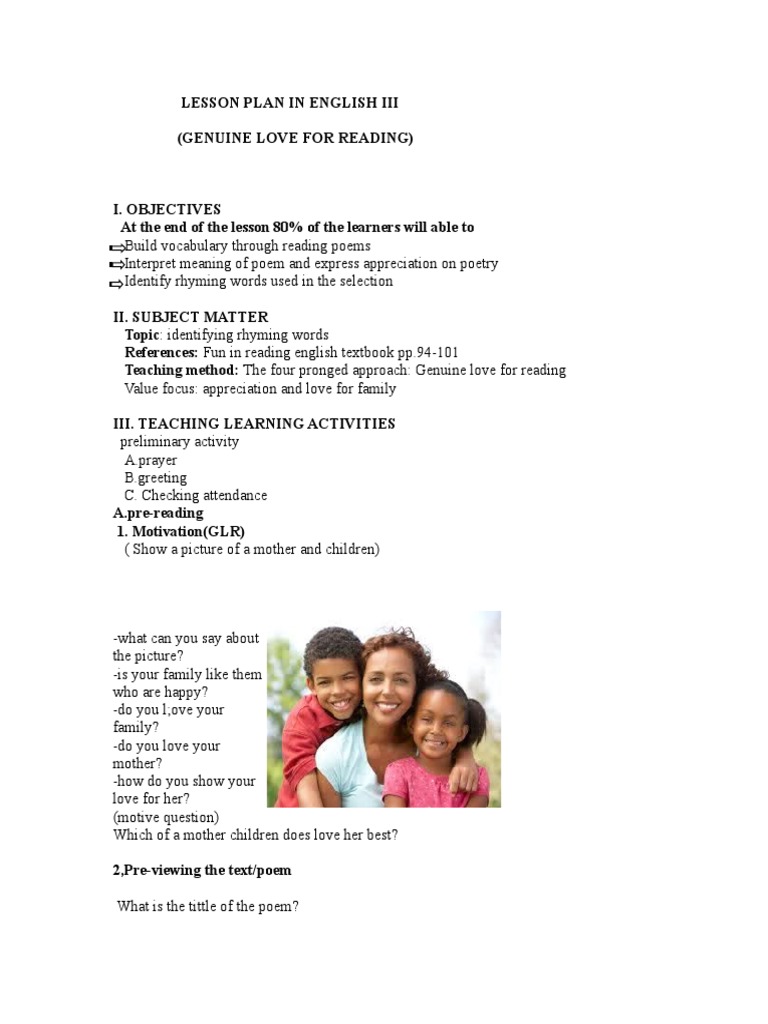 Lesson Plan in English III | PDF | Poetry | Cognition