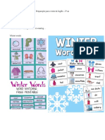 Preparação para o Teste de Inglês - 3º Ao Conteúdos: Winter Words Weather Colours Numbers What's He/she Wearing? He/she Is Wearing