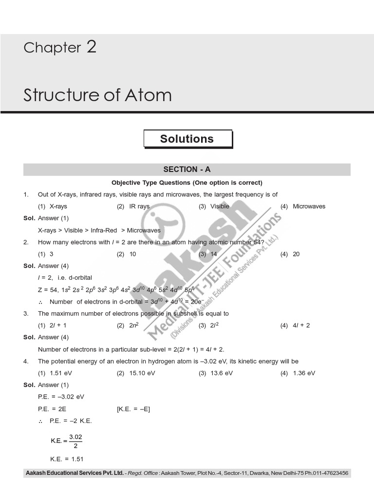 Structure of Atoms JEE NEET Sameer Sir | PDF | Photoelectric Effect ...