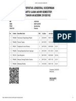 Universitas Jenderal Soedirman Kartu Ujian Akhir Semester TAHUN AKADEMIK 201820192