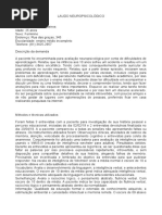 Laudo Neuropsicologico Wais III