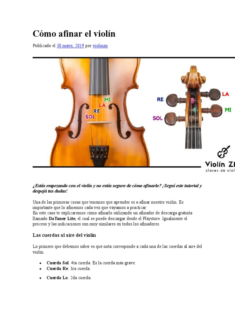 Afinar El Violin | PDF | Notación musical |