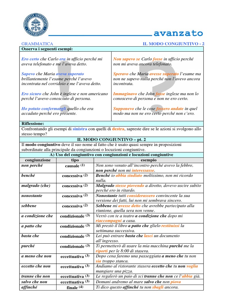 45 - 2 Modo Congiuntivo Parte | PDF