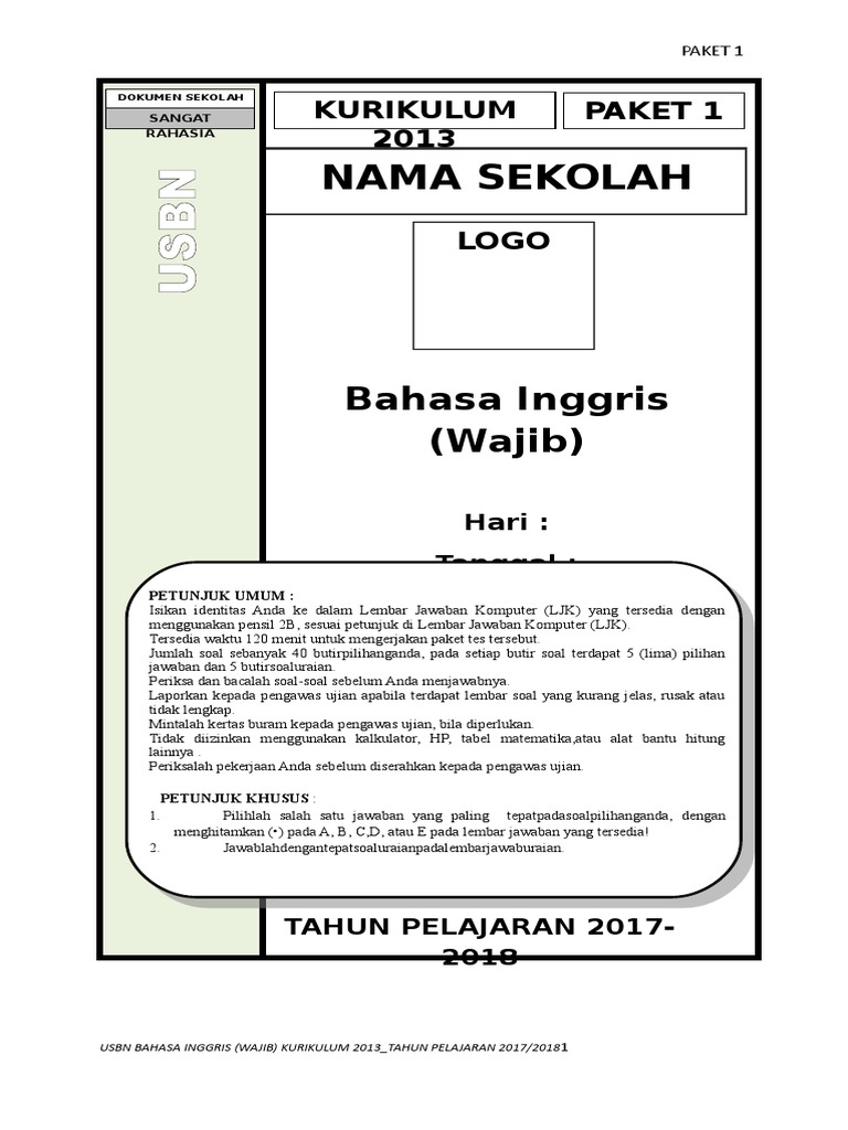 Soal Bhs Inggris Paket 1 Wajib 2013 Formaldehyde Sulfur Dioxide