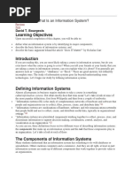 Learning Objectives: 1 Chapter 1: What Is An Information System?