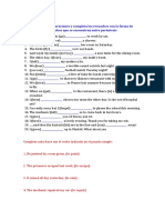 Lee Atentamente Las Oraciones y Completa Los Recuadros Con La Forma de Simple Past de Los Verbos Que Se Encuentran Entre Paréntesis