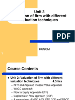 Unit 3 Valuation of Firm With Different Valuation Techniques