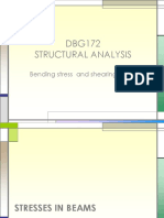 DBG172 Structural Analysis: Bending Stress and Shearing Stress