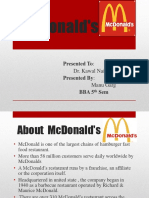 McDonald's Report on History, Products and SWOT Analysis