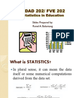 EDAD 202/ FVE 202: Statistics in Education