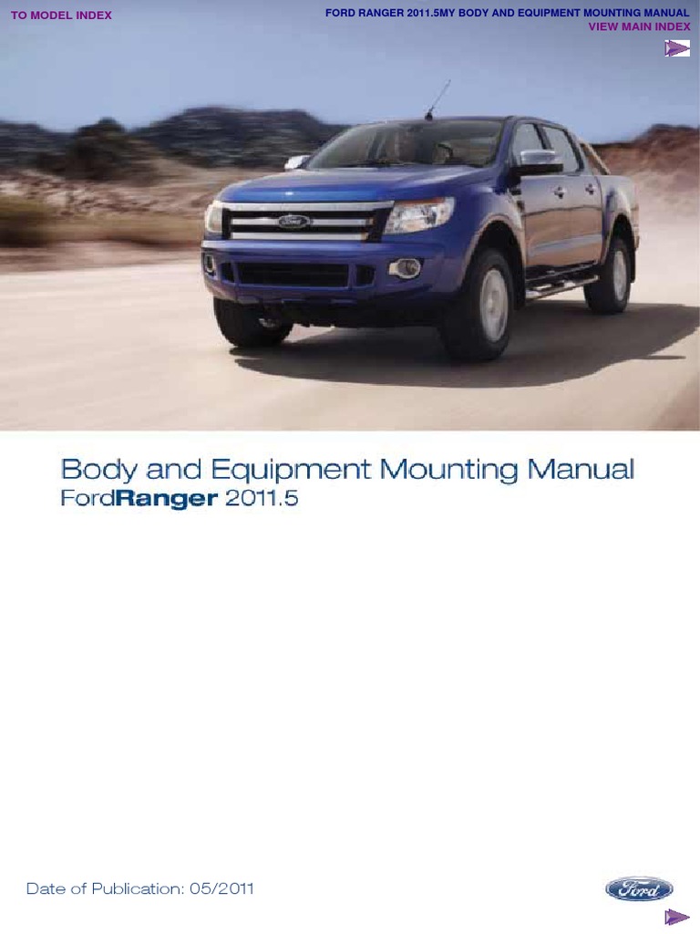 Ford Ranger Body Equipment Manual PDF Truck Airbag