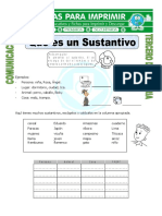 Ficha Que Es Un Sustantivo para Tercero de Primaria