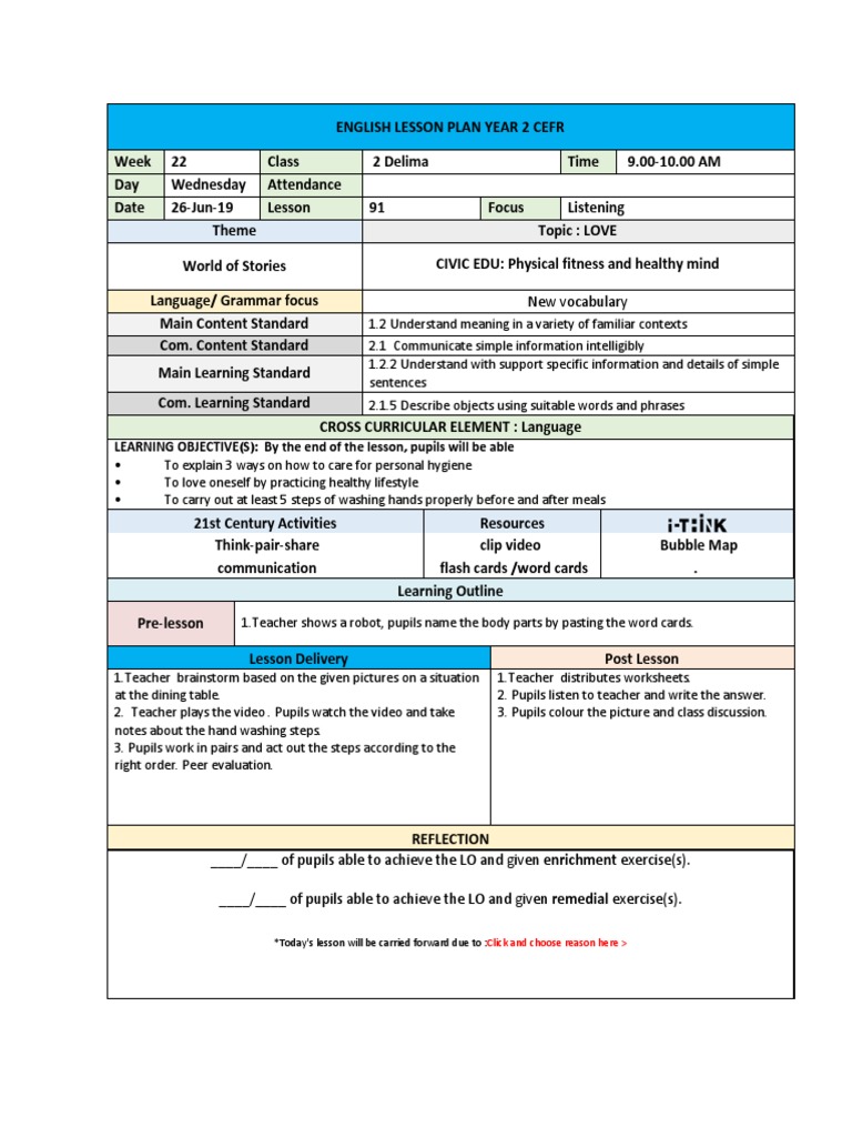 Year 1 2 3 N 4 Week 22 Civic Lp Love 1 Lesson Plan Vocabulary