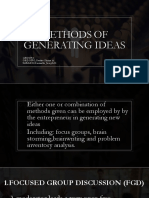 Methods of Generating Ideas: Group4: ORDOÑO, Owdee Shane A. SABADO, Daenielle Joseph D